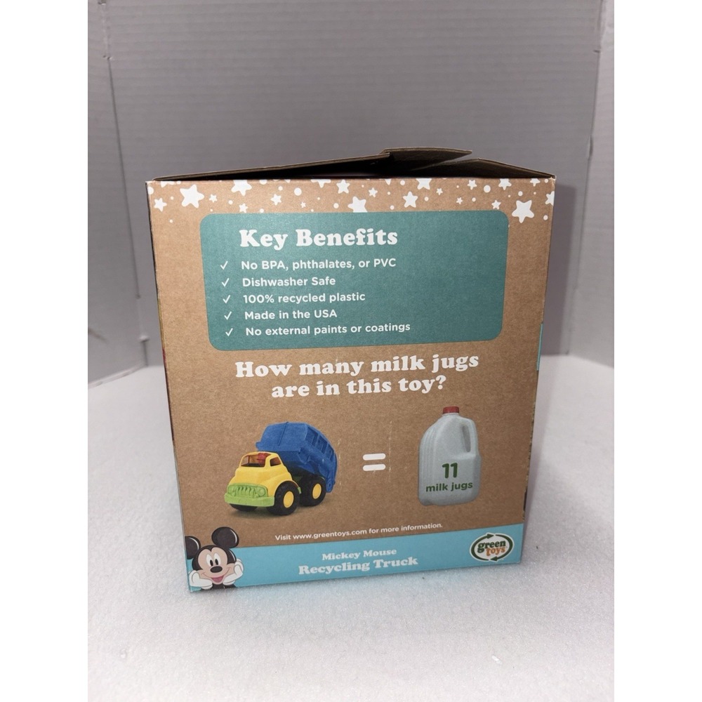 Disney Baby Green Toys Mickey Mouse Recycling Truck - NEW NIB Eco-Friendly Toy - Picture 2 of 9